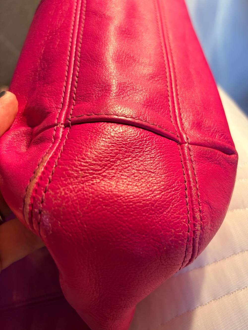 Coach Hot Pink Leather Shoulder Bag - Picture 9 of 9